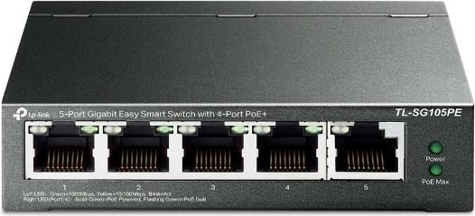 Switch TP-Link TL-SG105PE, 5-Port Gigabit, PoE+, Managed