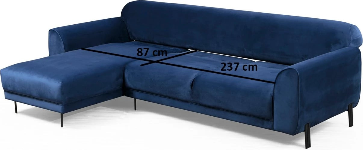 Kënd divan-krevat Atelier del Sofa, kënd majtas, ngjyrë blu e errët (Chl-3R)
