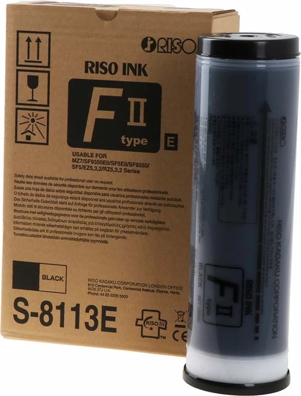 Bojë duplicatori, Riso, S-8113E, 1000 ml, F II Type E, e zezë, paketë dyshe