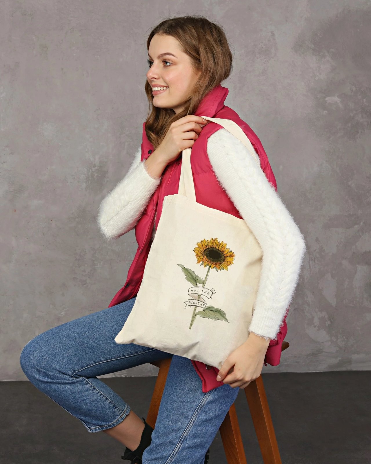 Çantë tote Zoozie Bags, krem, 35x40cm, 0482