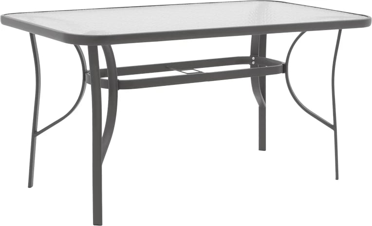 Tavolinë me karrige Calan-Ensure set prej 7 copash, metal dhe tekstilene antracit