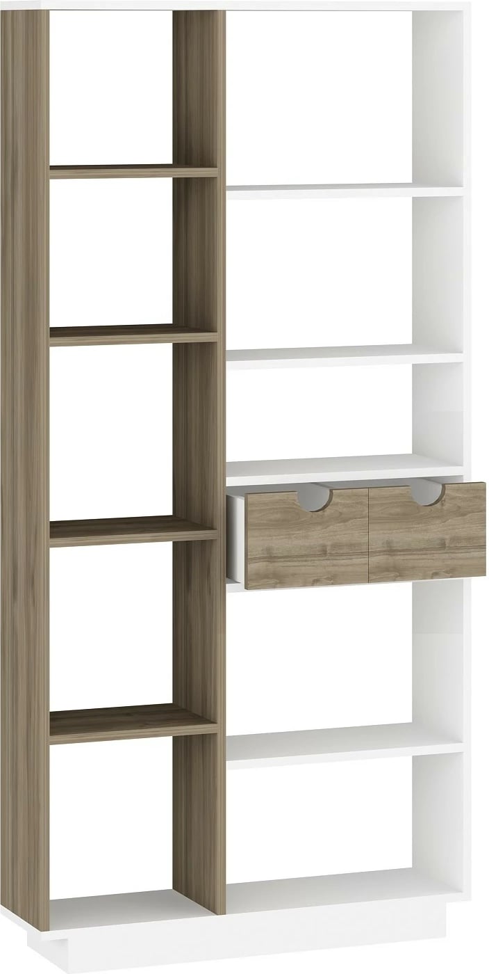 Raft librash Hanah Home, Luma, ngjyrë e bardhë dhe arre