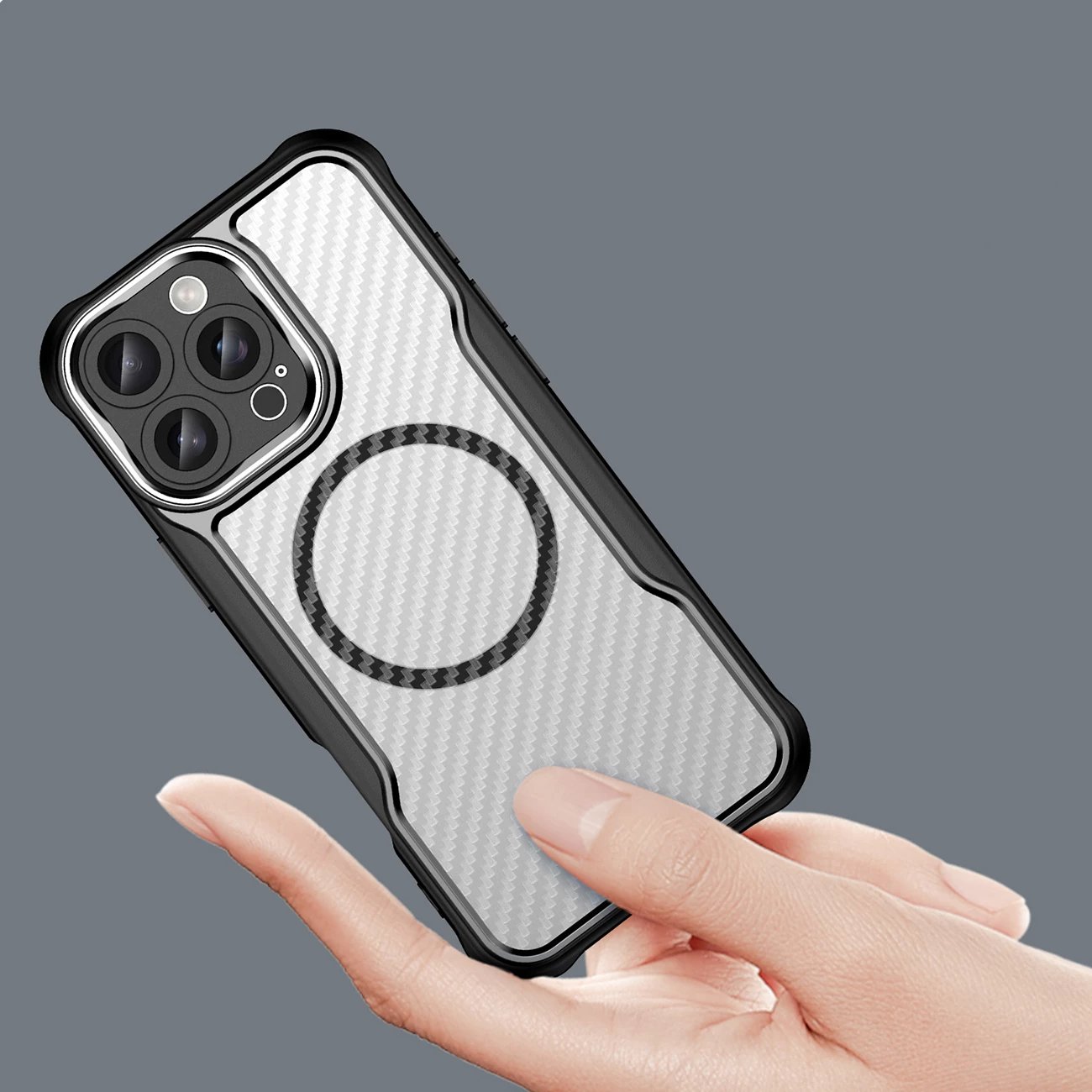 Mbështjellës Hurtel Leading Series MagSafe për iPhone 16 Pro Max, TPU, i zi