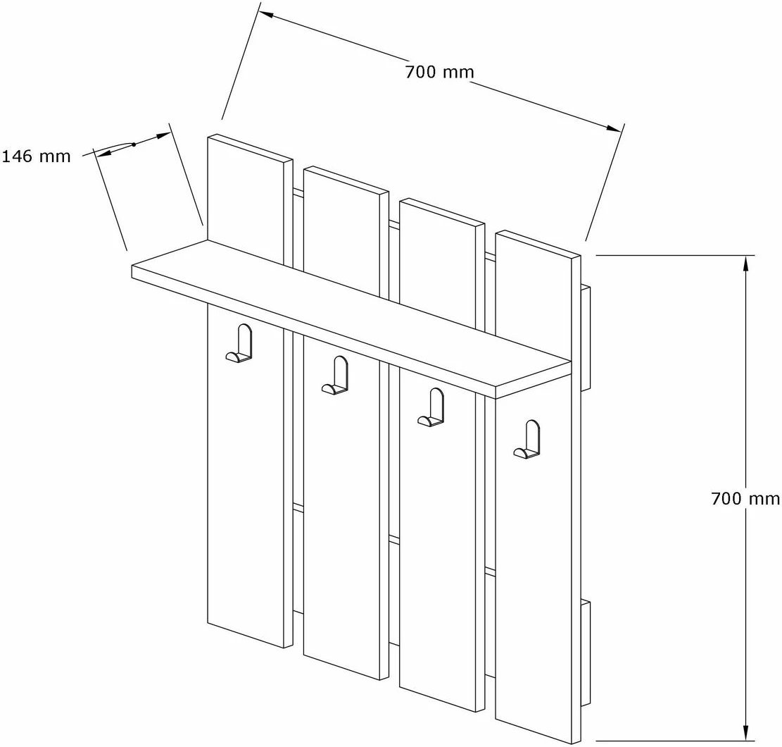 Varëse muri Hanah Home, Mita, ngjyrë arre dhe antracit