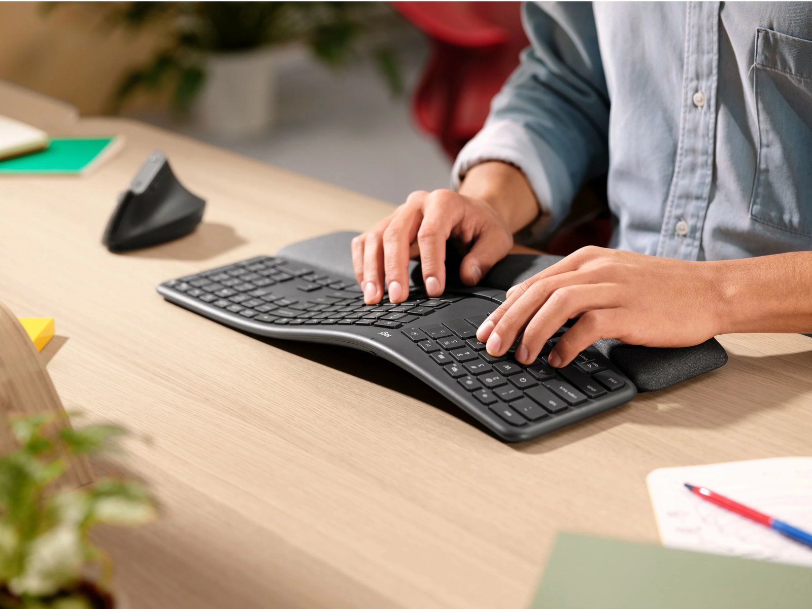 Tastierë Logitech ERGO K860, Full-size, Wireless, Bluetooth, Grafit