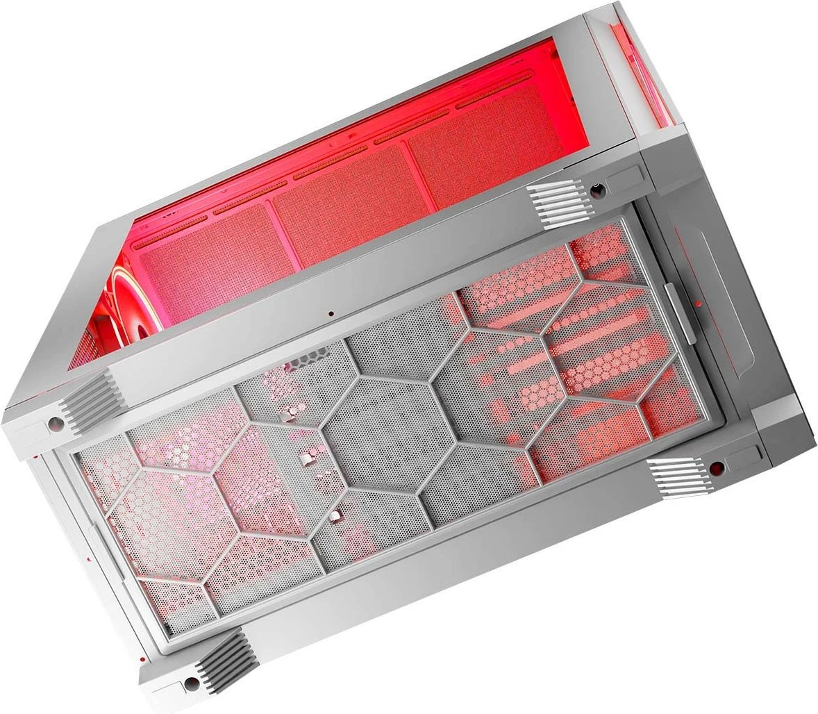 Kasë MODECOM Volcano Expanse S ARGB Midi Tower ATX/µATX/ITX me 4 ventilatorë ARGB, xham i kalitur, e bardhë