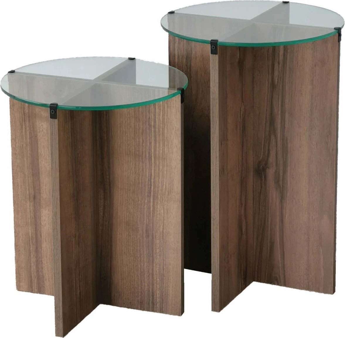 Set tavolina ndihmëse të vendosshme (2 copë), Hanah Home, Lily, ngjyrë arre