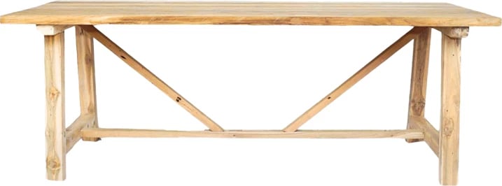 Tavolinë prej druri teak, ngjyrë natyrale, 220x100x78cm
