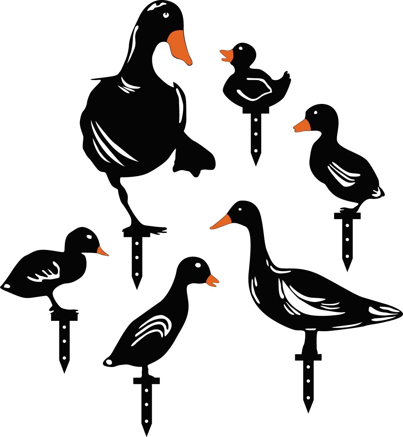 Set dekorativ për kopsht, aksesorë metalik, rosa, Aberto Design