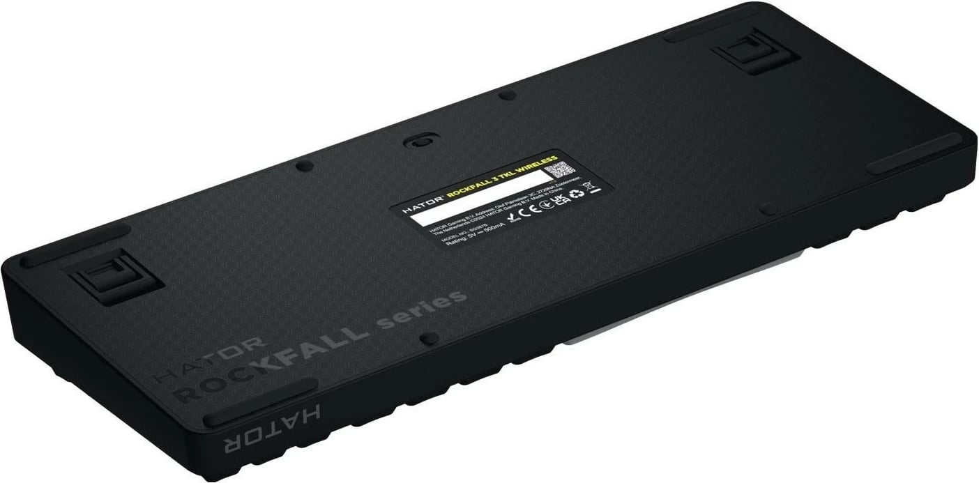 Tastierë Hator Rockfall 3 TKL, mekanike, RGB, wireless/USB-C, e zezë-bardhë