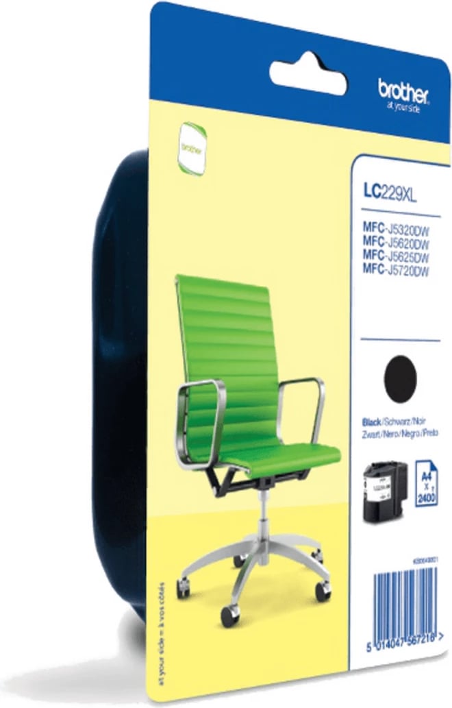 Kasetë boje, Brother, LC229XLBKBP (LC-229XL), kapacitet i lartë XL, e zezë
