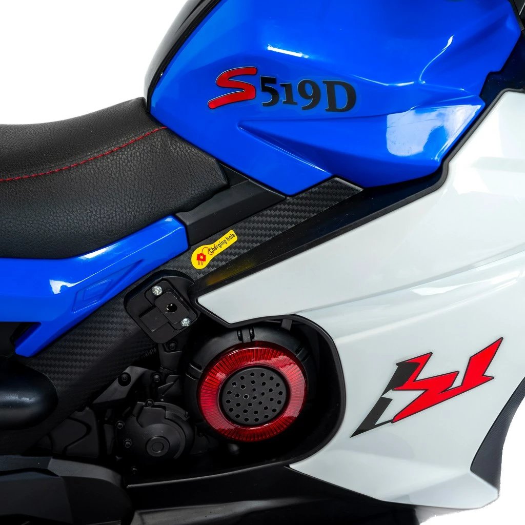 Motoçikletë elektrike për fëmijë, Baby Mix Rare, 6V 7Ah, 2x motor 380, 3 rrota, blu