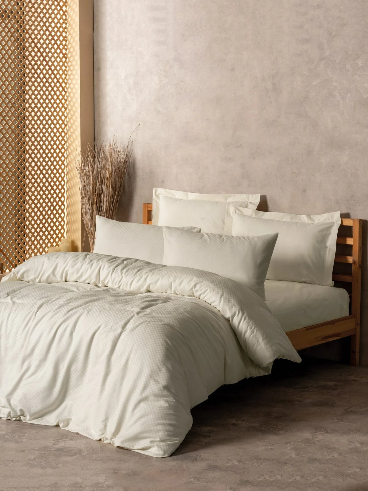 Set mbulesë për jorgan njëpersonësh, ngjyrë krem, L'essentiel, plaid