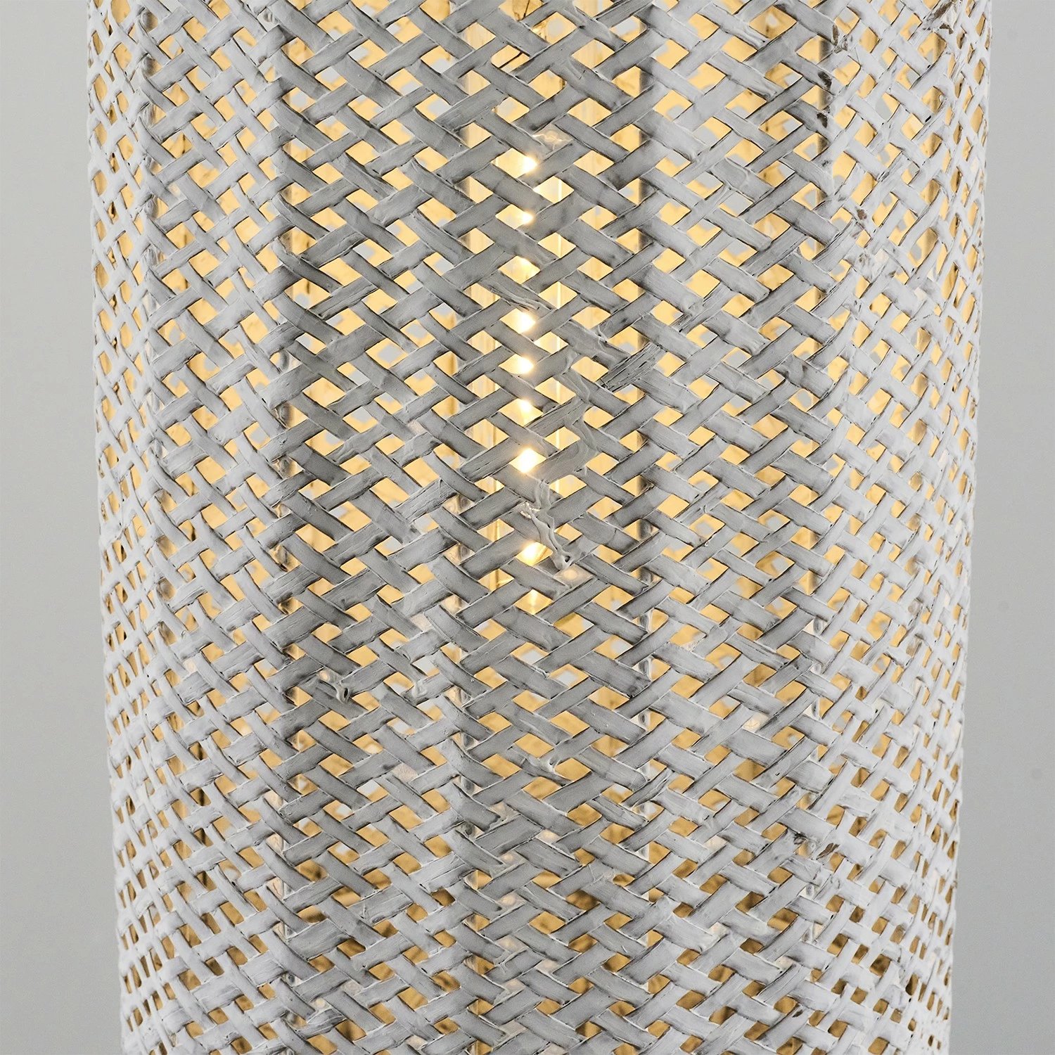 Llambë tavani Opviq, plastikë dhe ratan, e bardhë, 30x120cm, 4461-11-01