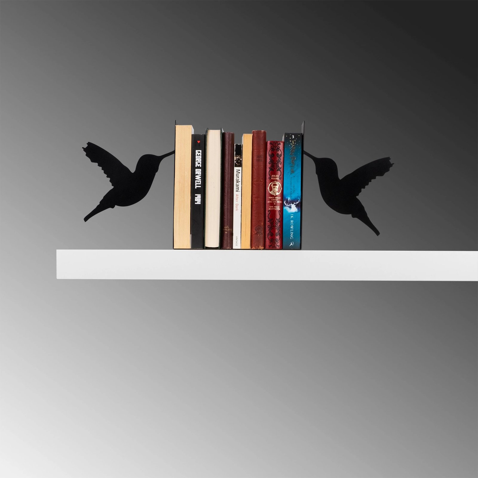 Mbajtës librash metalik Aberto Design, i zi Mbajtës librash metalik Aberto Design, i zi