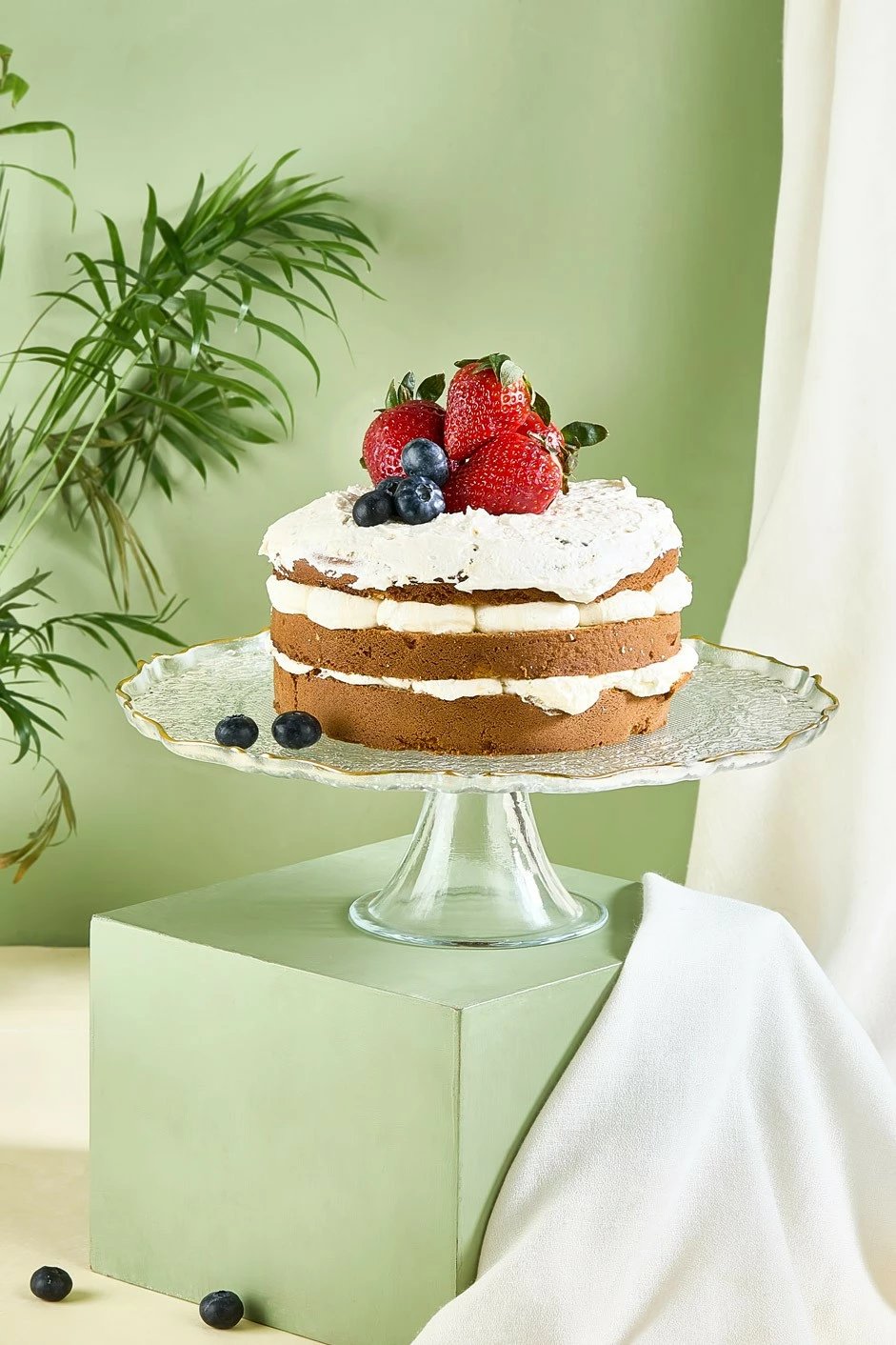 Pjatë për servirje torte Hermia, Goblen, transparente, 28cm