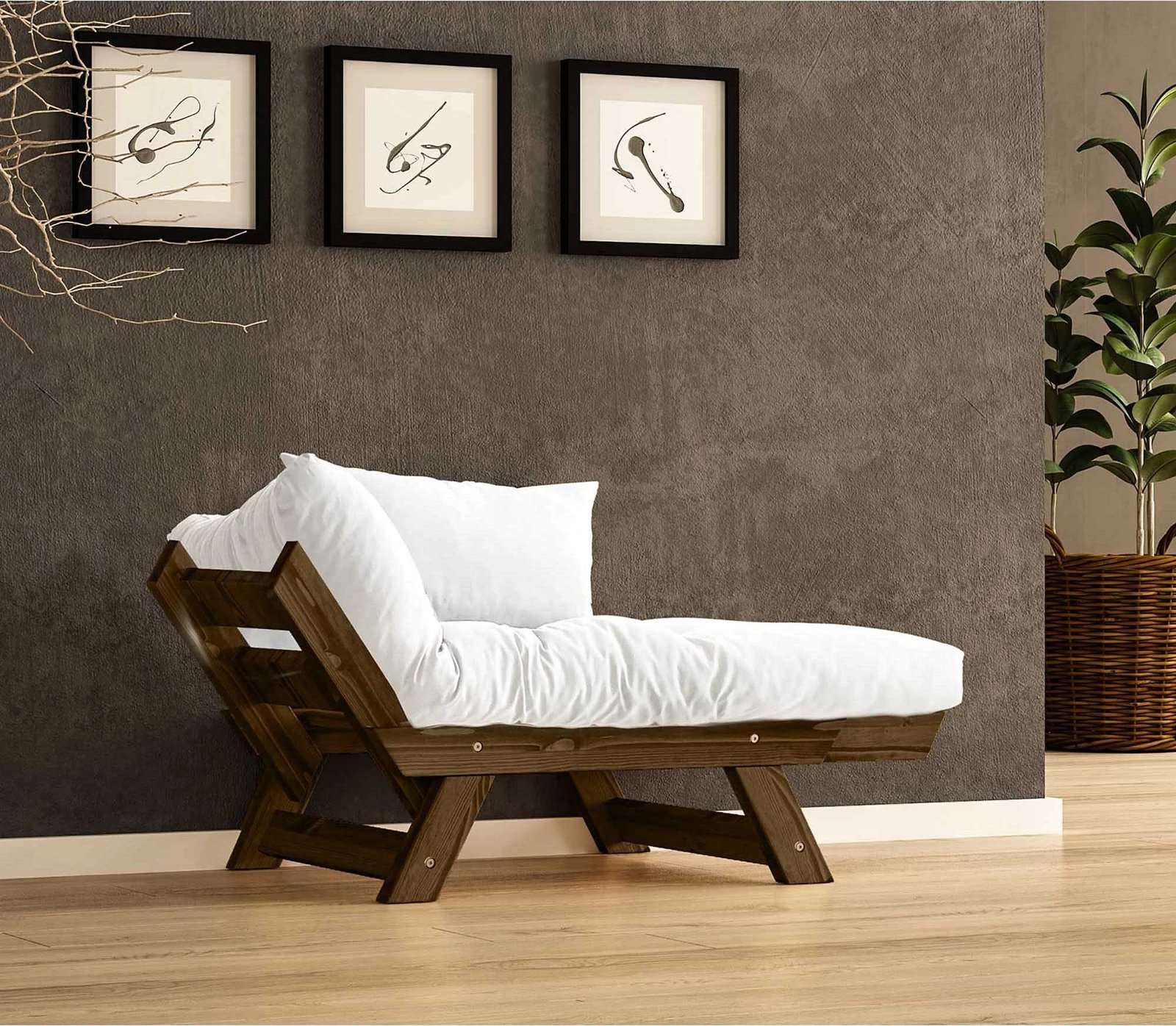 Karrige një vend për kopsht, ngjyrë arre dhe e bardhë, Skye Decor, CPT8131-140