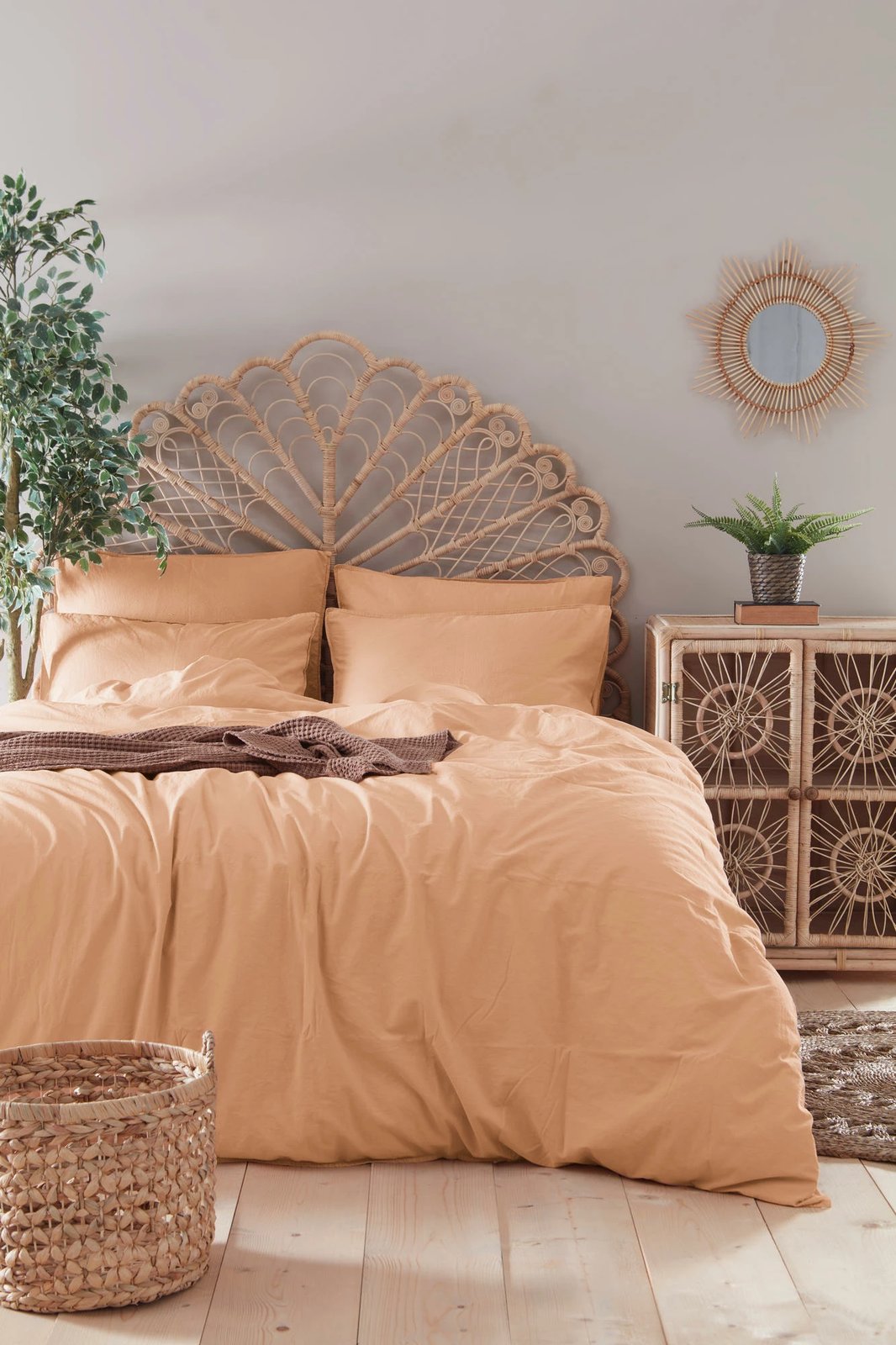 Set mbulesë për jorgan, një person, ngjyrë toast, L'essentiel, stonewashed