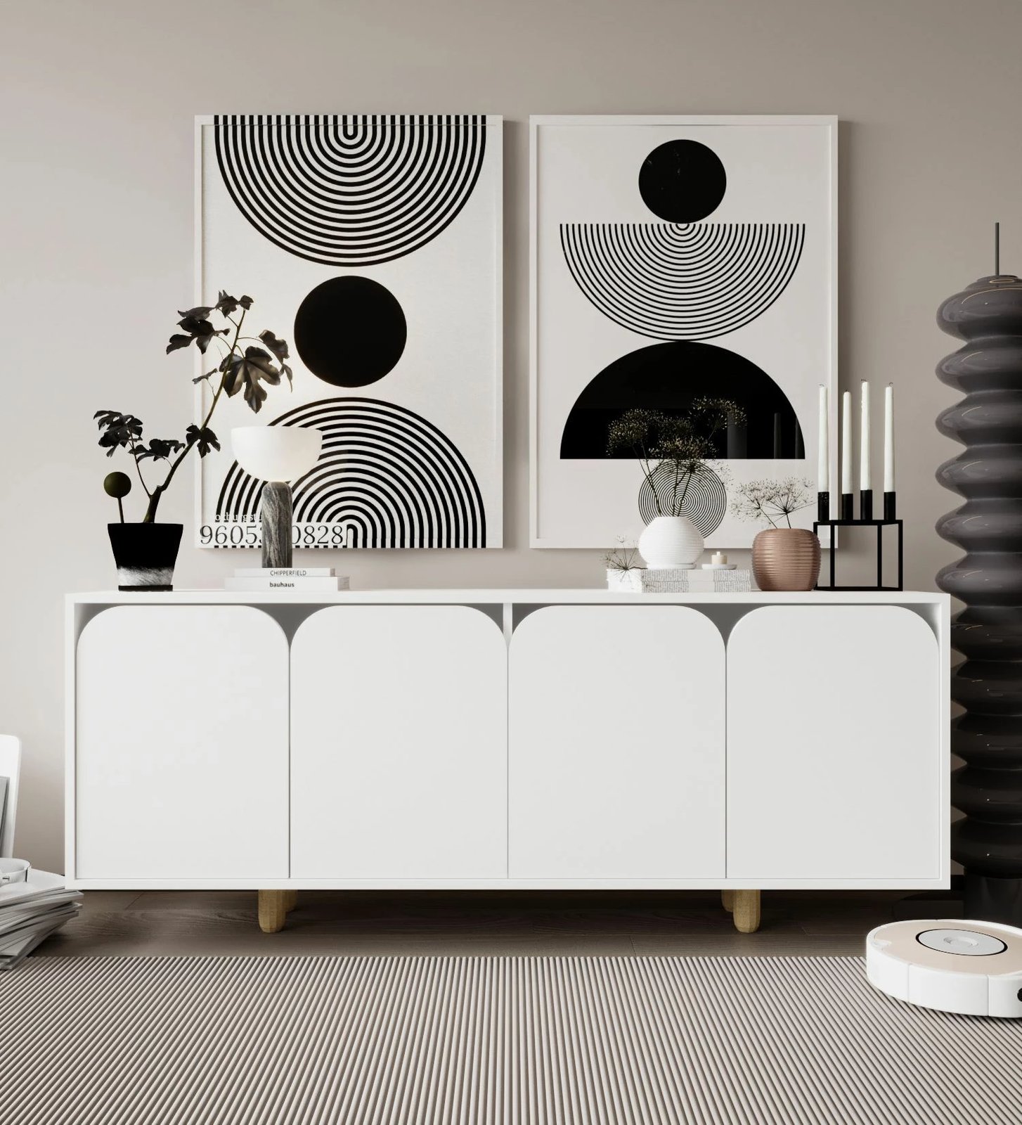 Konsolë Skye Decor, Lazio Bohem 180, e bardhë