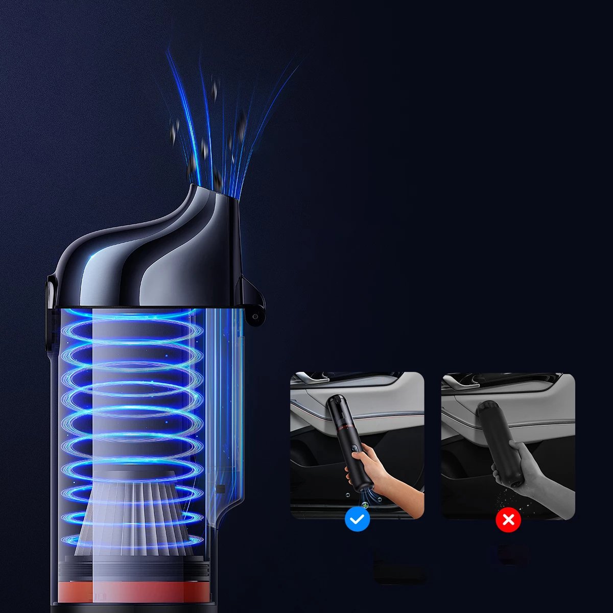 Fshesë portabile Baseus A5, 16000Pa, për makinë, e zezë Fshesë portabile Baseus A5, 16000Pa, për makinë, e zezë