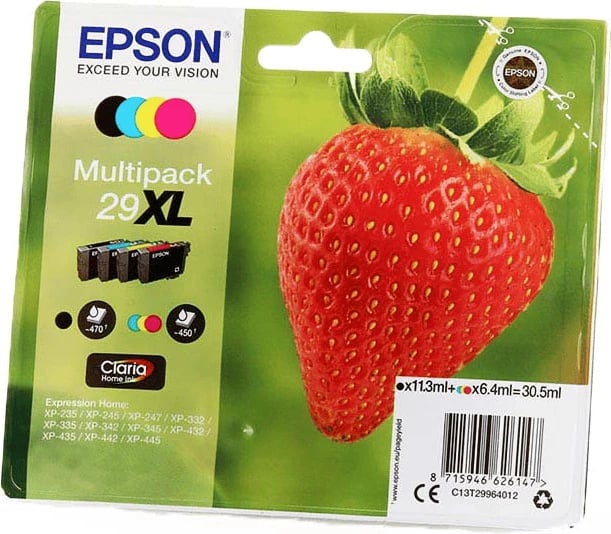 Bojë printeri, Epson 29XL C13T29964012, 30.5 ml, e zezë/cian/magenta/e verdhë, multipack XL