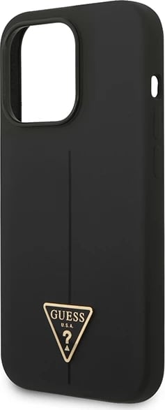 Mbështjellës Guess GUHCP14LSLTGK për iPhone 14 Pro 6.1", silikon, i zi