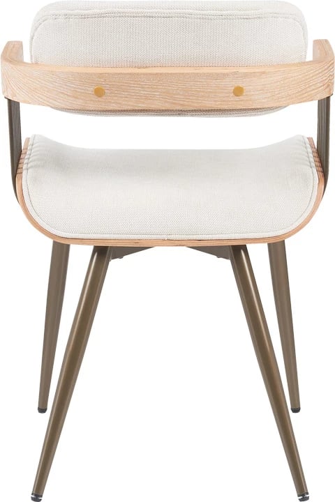 Karrige Cameo, metal bronzi, dru i bardhë i larë, stof bezhë, 53x49.5x75.5cm