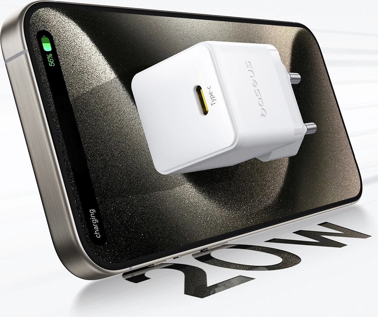 Karikues muri Baseus Palm 20W, USB-C, i bardhë