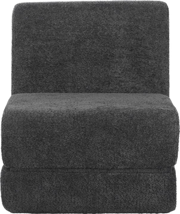 Fotel-krevat Ferderina, material stof, ngjyrë gri e errët, 90x76x65cm