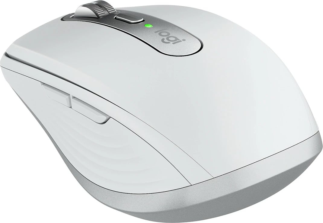 Maus Logitech MX Anywhere 3S për Mac, Djathtas, Laser, RF Wireless + Bluetooth, 8000 DPI, Argjendtë, Bardhë