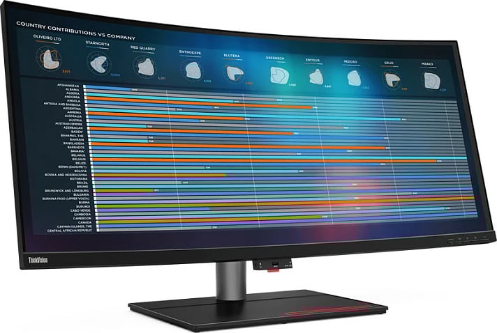 Monitor Lenovo ThinkVision P40w-20, 39.7", 5K Ultra HD, LED, e zezë