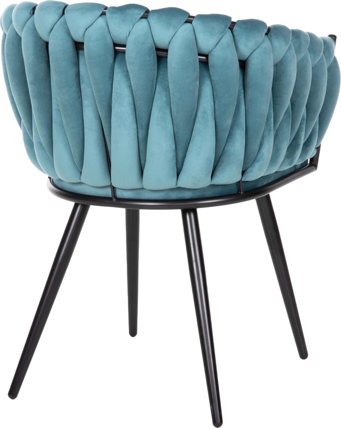 Karrige LUANDA FH8741.05 kadife ngjyrë tyrkiz-me këmbë metalike të zeza 62x54x79Hcm., set prej 2 copë