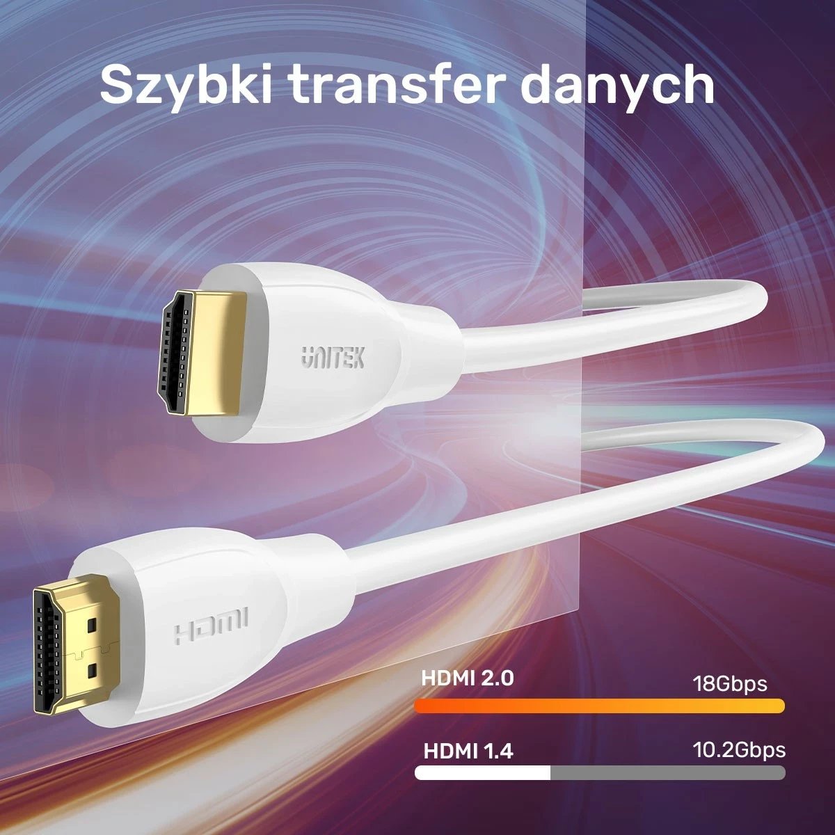 Kabëll HDMI Unitek 2.0 4K 7m i bardhë