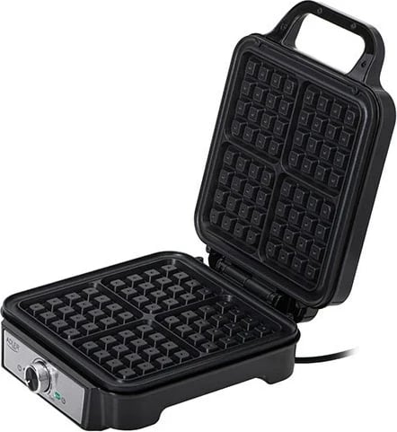 Hekur për waffle Adler AD 3083, 1800 W, Katër waffle, Argjendtë