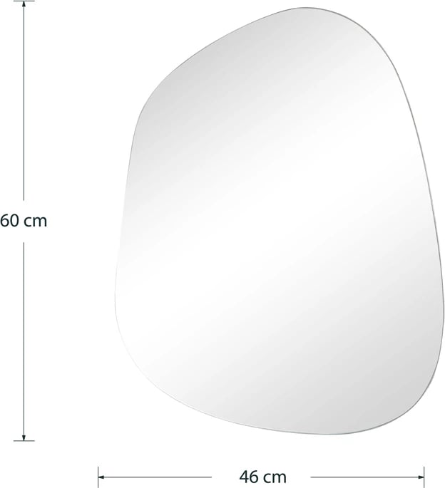 Pasqyrë moderne, formë e çrregullt, 46x1x60cm