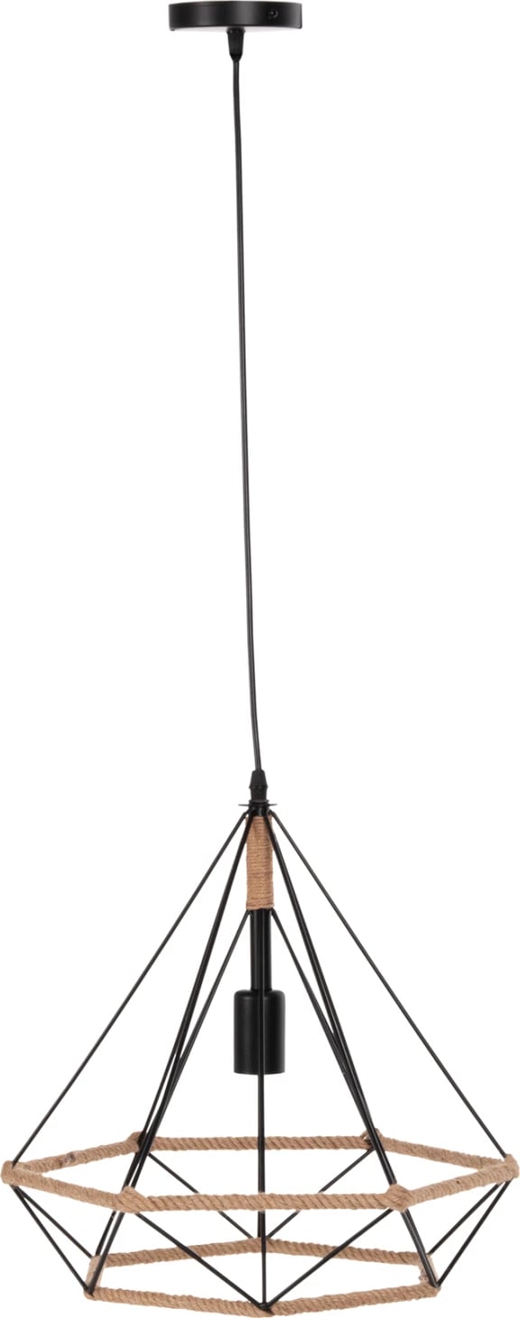 Llambë varëse tavani FH4062 metalike e zezë me litar 33x37x128Hcm Llambë varëse tavani FH4062 metalike e zezë me litar 33x37x128Hcm