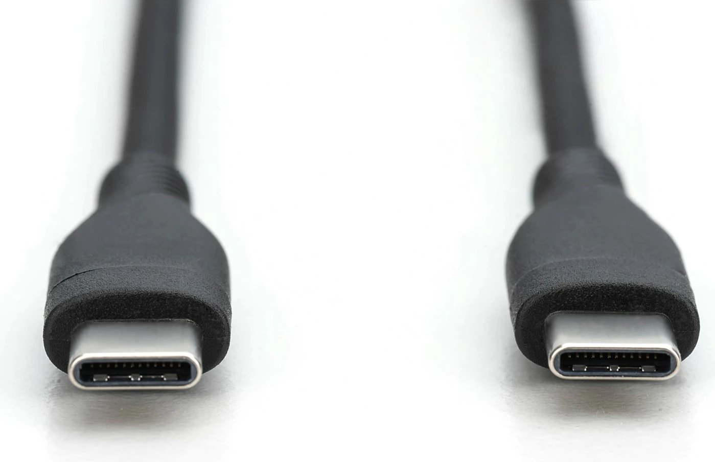 Kabëll USB-C Digitus, 0.5m, silikon, i zi, i bardhë