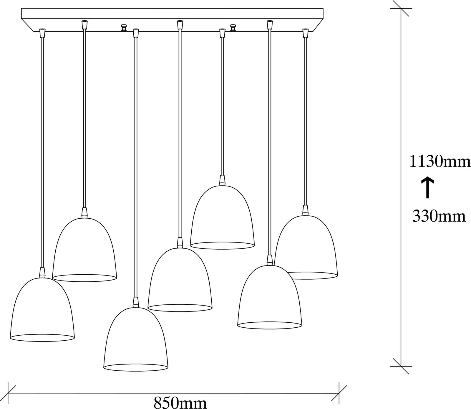 Llambë tavani Opviq Tattoo - 6181, e zezë, 85x35cm