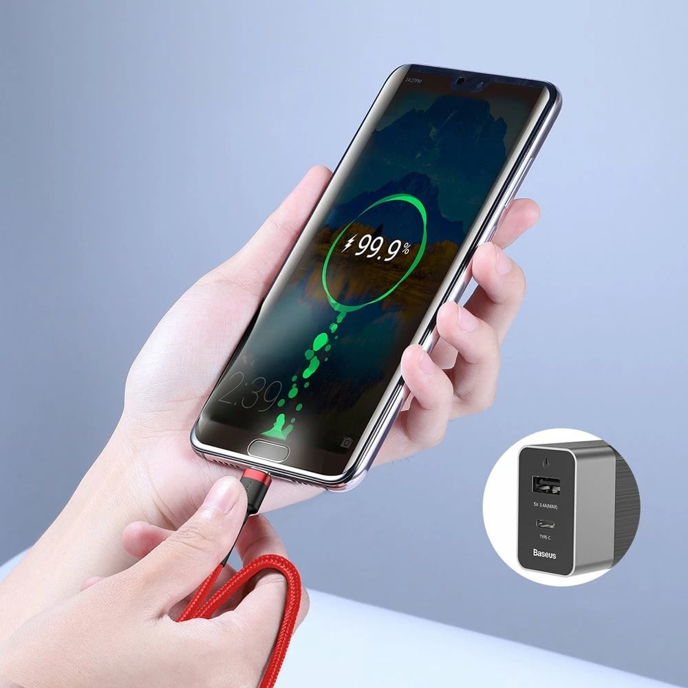 Kabllo USB-C në USB-C Baseus CATKLF-H09, 2m, 60W, e kuqe