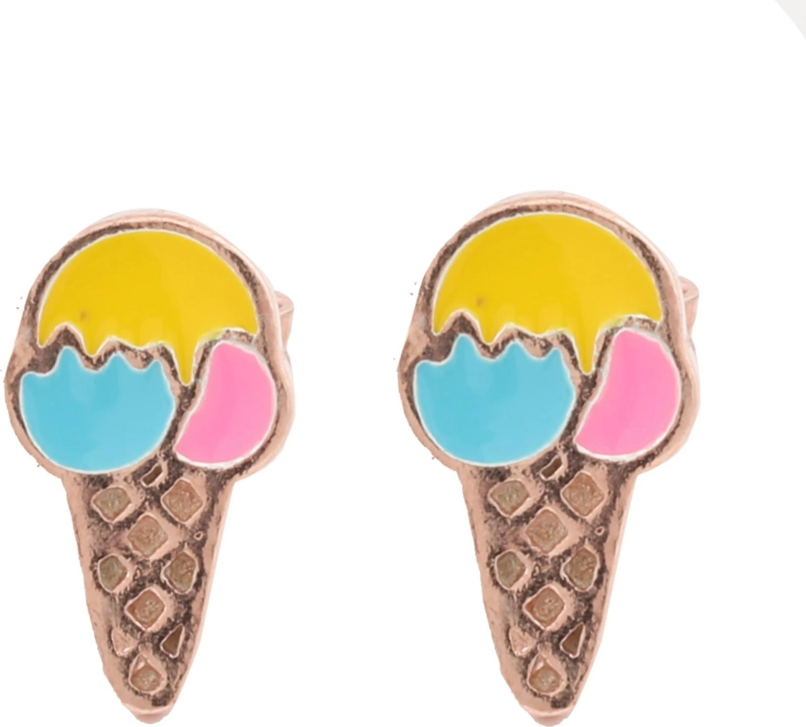 Vathë argjendi Jumeon, ngjyrë rozë e artë dhe tyrkiz, 10403ROS