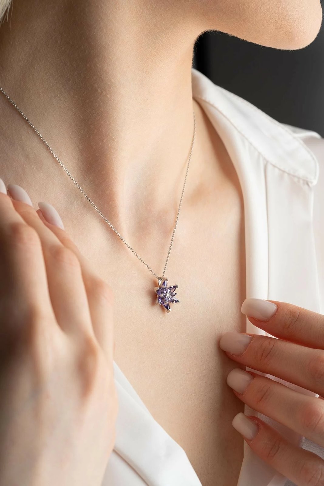 Varëse argjendi Jumeon, ngjyrë e argjendtë me gur të purpurt, NRZ999363