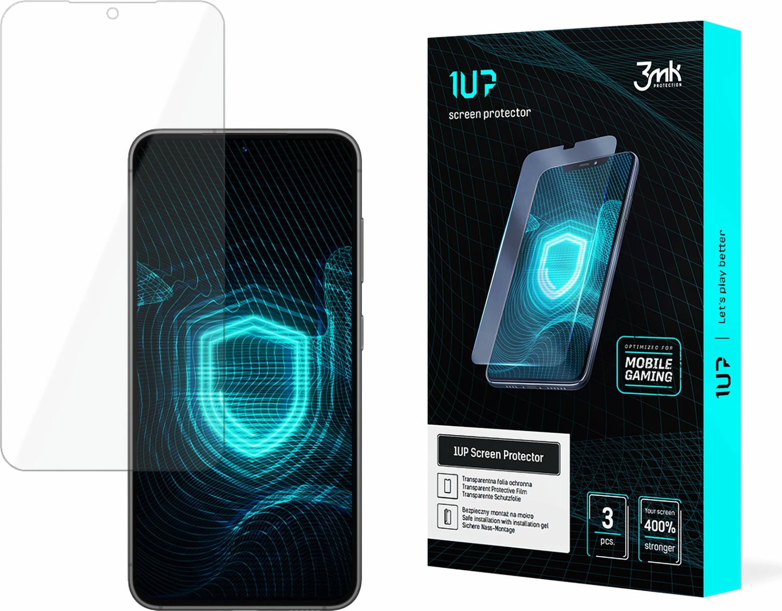 Folje mbrojtëse 3mk 1UP për Samsung Galaxy S24+, 3 copë, e zezë