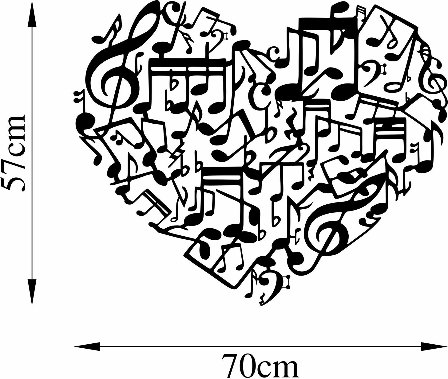 Aksesor dekorativ metalik për mur, Wallity, Musical Love - 507