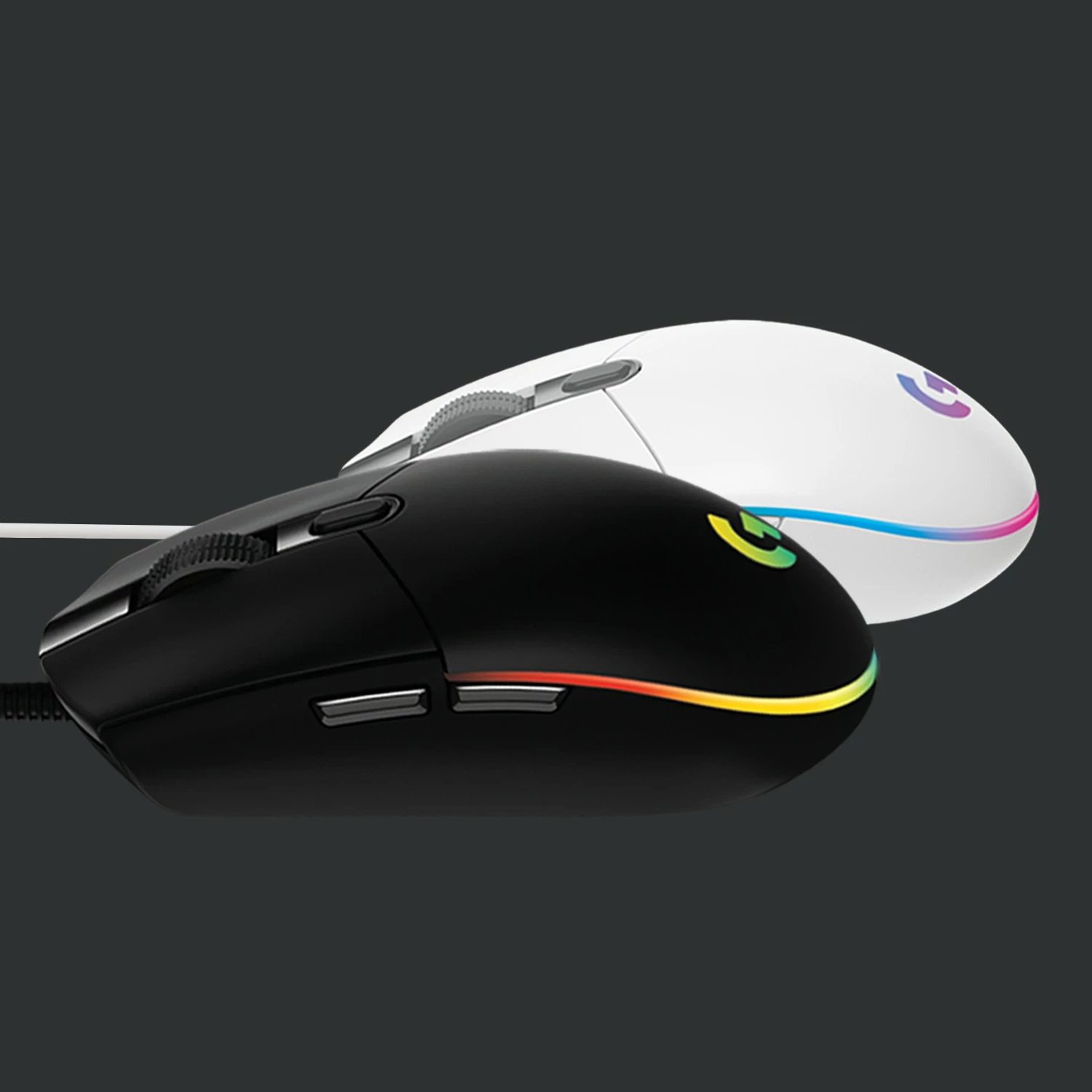 Maus Logitech G G203 LIGHTSYNC, USB Type-A, 8000 DPI, 1 ms, Bardhë