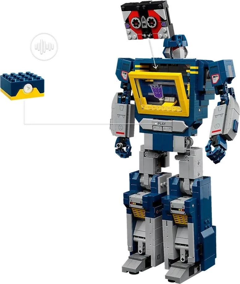 Set LEGO ICONS Transformers Soundwave 10358, për të rritur, 1508 pjesë
