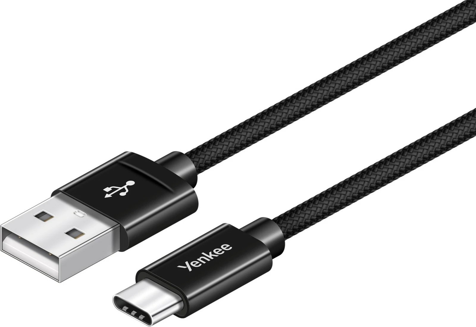 Kabllo YENKEE YCU 301BK, USB A 2.0 në USB Type C, 1m, E zezë