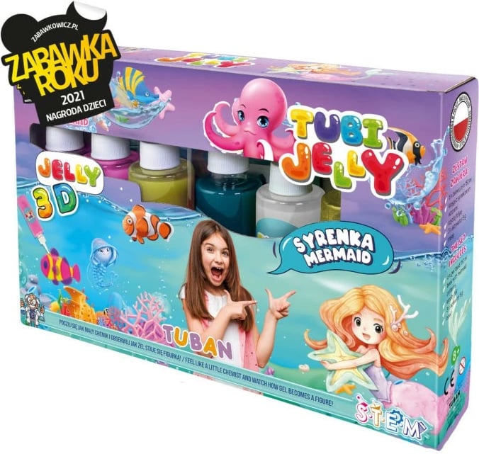Set kreativ TUBAN Tubi Jelly Mermaid, 6 ngjyra, për vajza, Multikolor