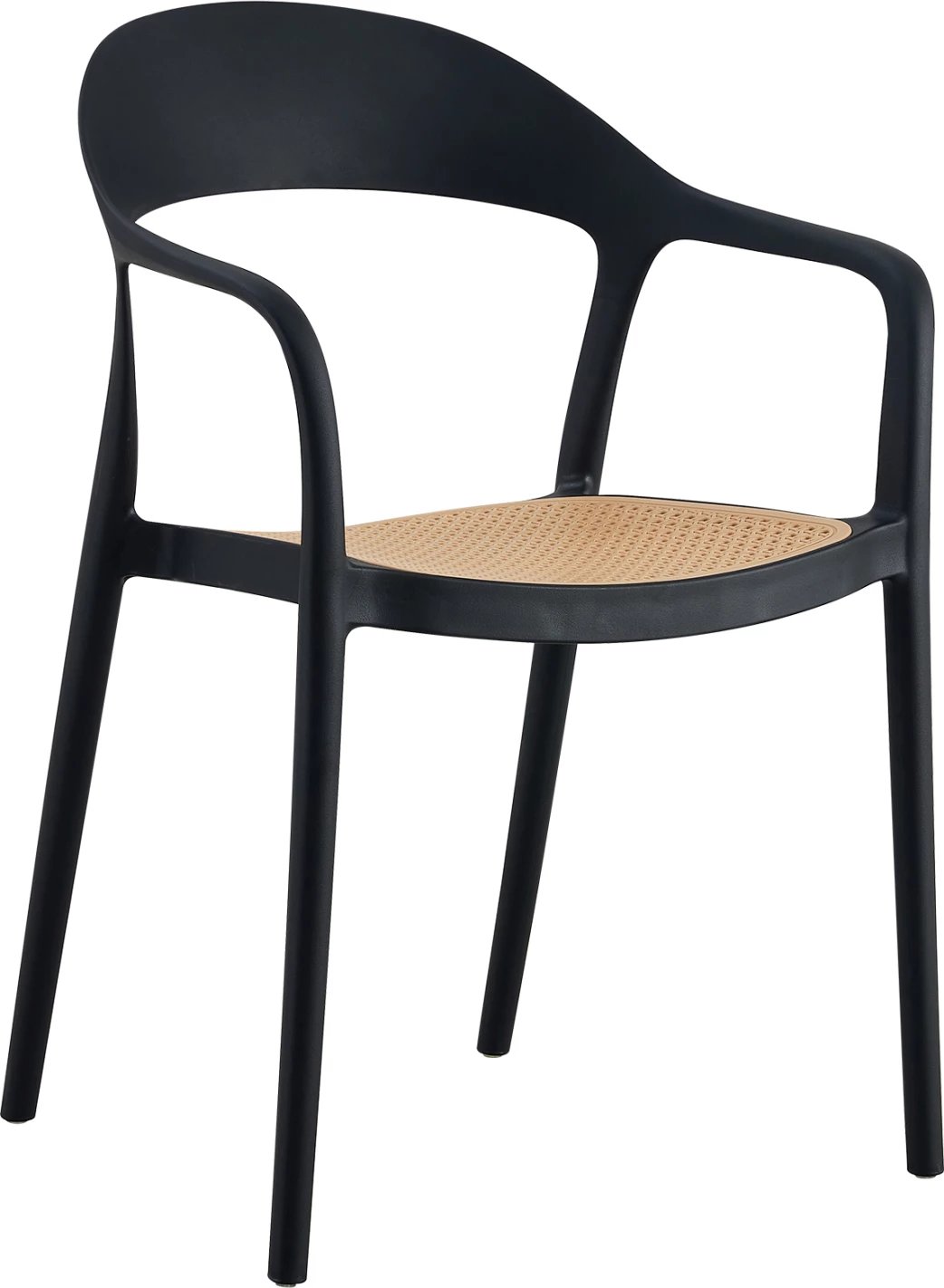 Karrige CLEO polipropileni, e zezë me ndenjëse bezhë, FH5935.02, 57x53x81H cm