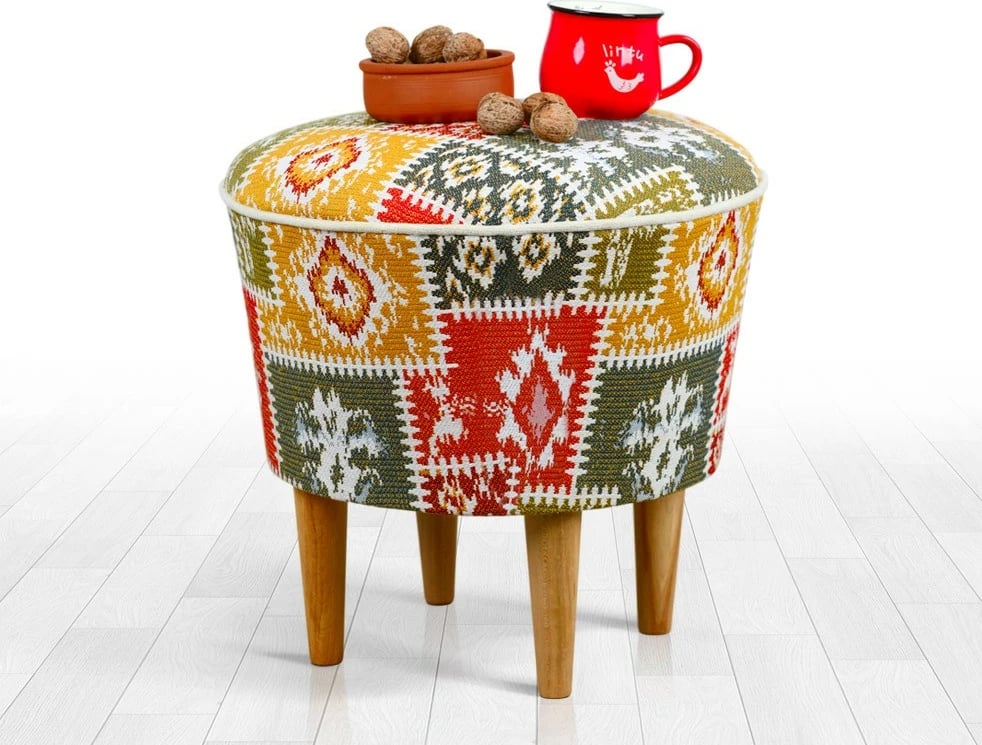 Puf bohem multikolor Atelier del Sofa, qilim