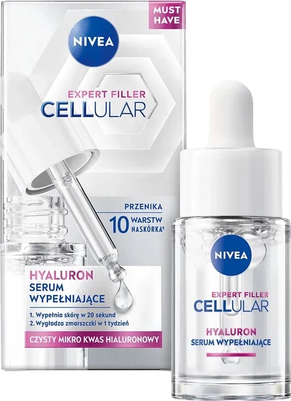 Serum për fytyrë Nivea Cellular Expert Filler Hyaluron për femra, 15ml